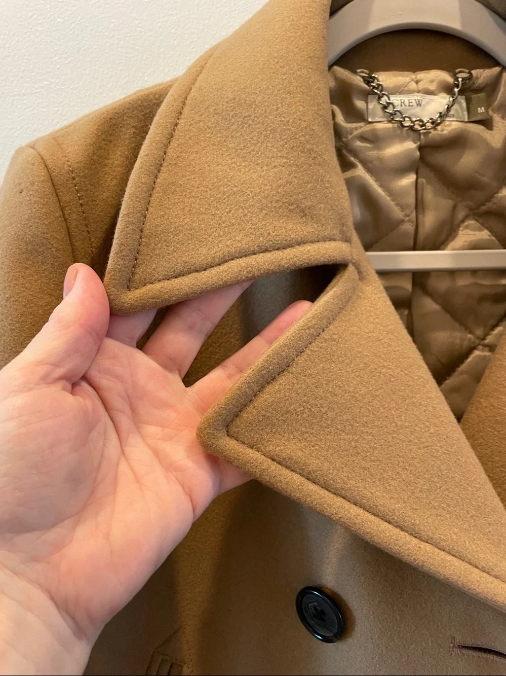 J. Crew womens Double-Breasted Camel Peacoat thinsulate